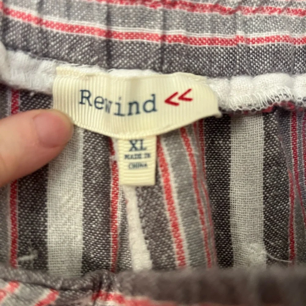LAST CALL!! Cute Striped Pink and White Pants from Rewind. XL - Picture 3 of 3
